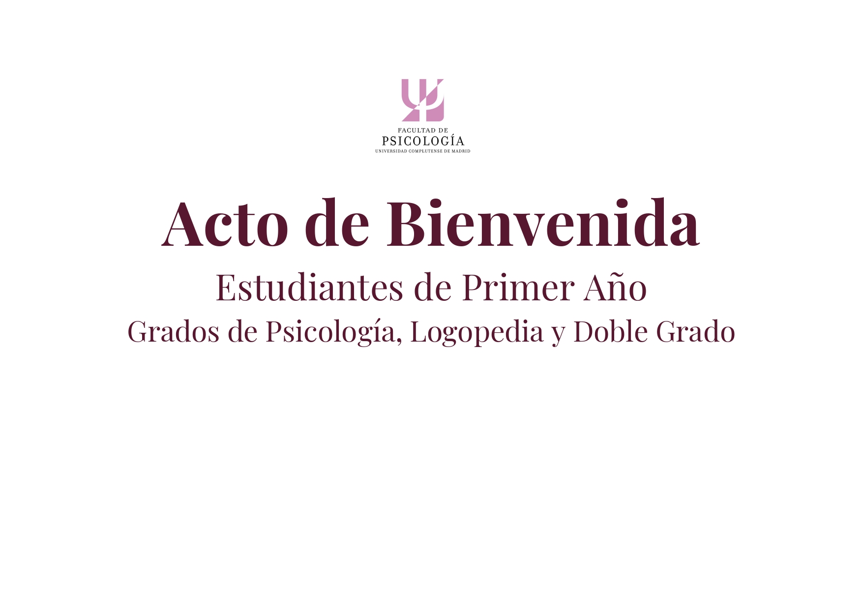 Acto de bienvenida para el alumnado de nuevo ingreso 2026-2027